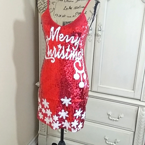 Luxe Merry Christmas sequin tunic/dress LAST 1 - Picture 1 of 6